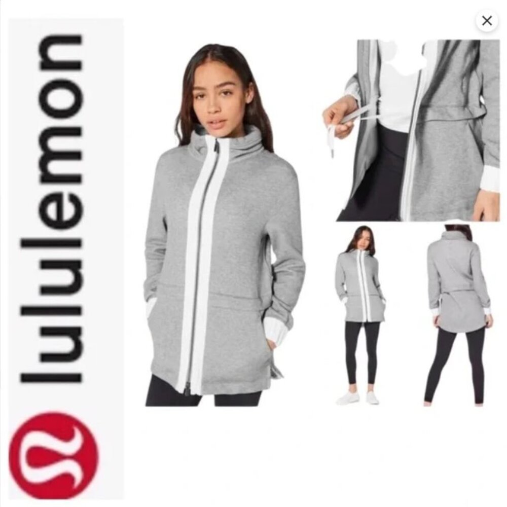 lululemon athletica Gray and White Zip Hoodie Jacket - Picture 2 of 12